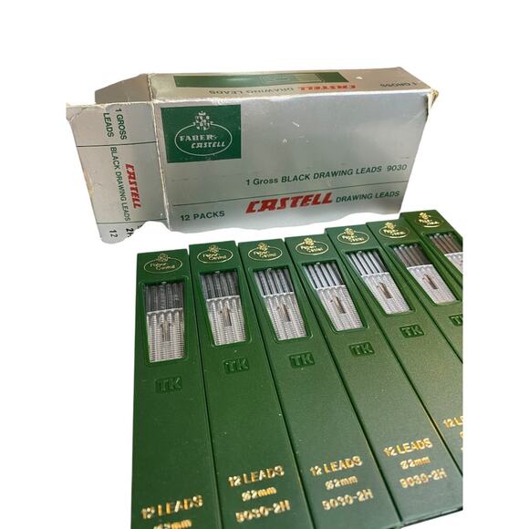 Faber-Castell 84 Drawing Leads (7 Packs of 12) 9030-2H Refills .2mm - Picture 6 of 6
